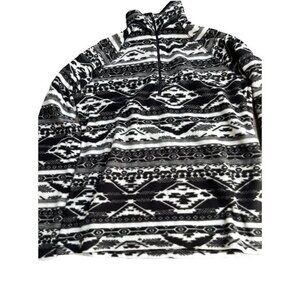 Eddie Bauer Fleece 1/4 Zip Pullover Shirt Sz Medium Sweatshirt Ultra Soft Aztec